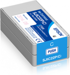 EPSON SJIC22P(C): Tintenpatrone für Epson ColorWorks C3500 (Cyan) 