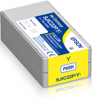 EPSON SJIC22P(Y): Tintenpatrone für Epson ColorWorks C3500 (Gelb) 
