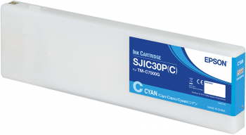EPSON SJIC30P(C): Tintenpatrone für ColorWorks C7500G (Cyan) – Glossy 